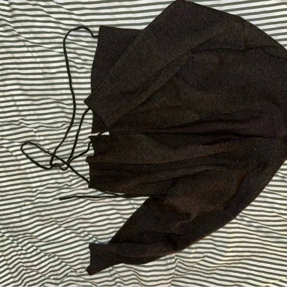 Dazy-Less Drop Shoulder Belted Cardigan,Long Sleeve Tops - Picture 4 of 6